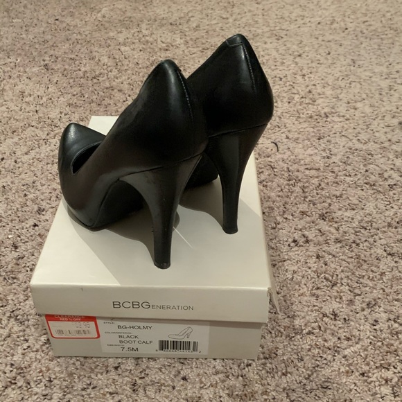 BCBG Black Leather Heels - Picture 5 of 8